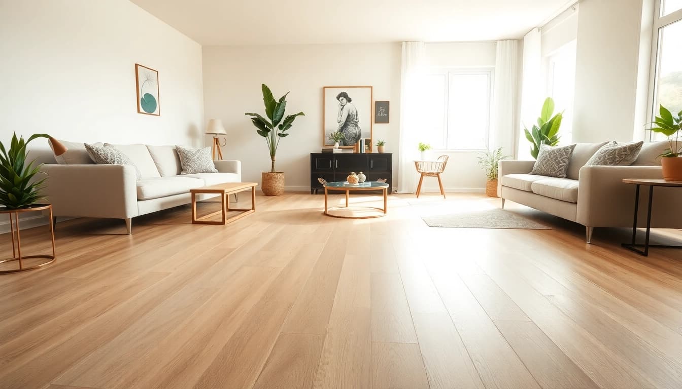 Enhance your space with discount vinyl flooring featured in a cozy room setting.