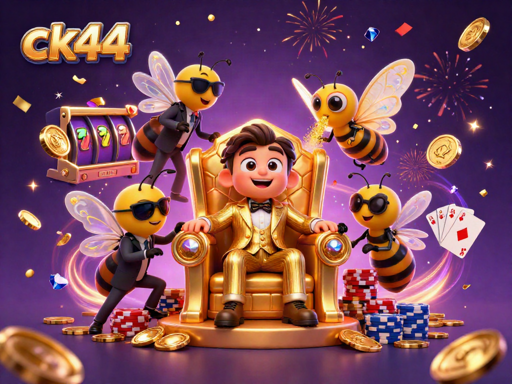 Experience ck44's vibrant gaming world with colorful characters and dynamic casino elements.