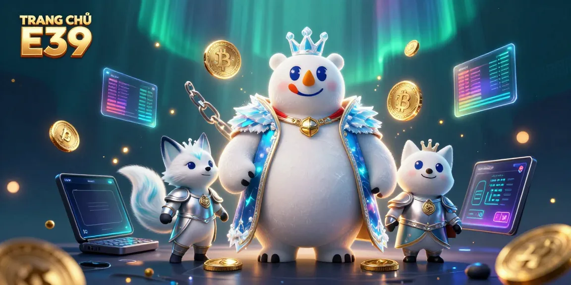 Experience thrilling gameplay at TRANG CHỦ E39 with polar bear and snow fox amidst dynamic casino elements.